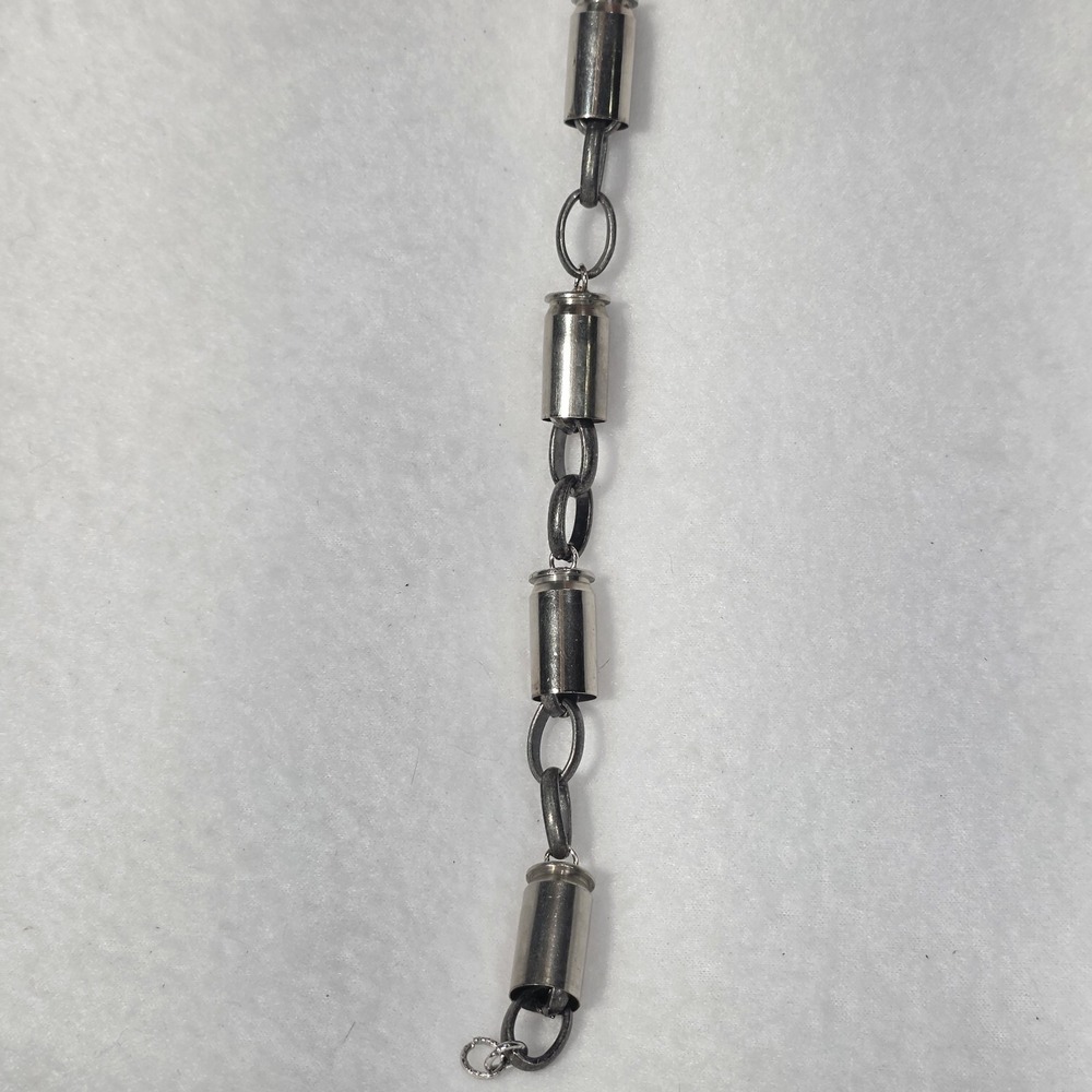 Handmade Bullet Casing Metal Link Bracelet Grunge Punk Industrial CyberCore 9.75 - Picture 4 of 10